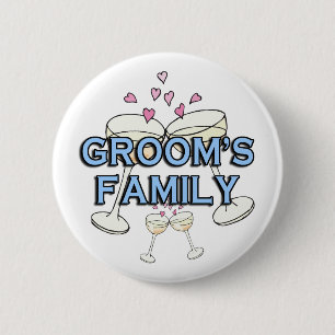 Macaron Rond 5 Cm La famille du marié épousant des boutons