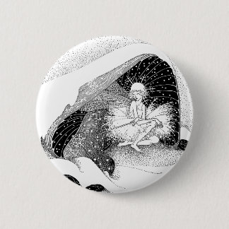 Macaron Rond 5 Cm La fée dans le bouton d'hiver