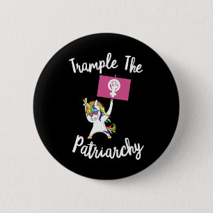 Macaron Rond 5 Cm La Feministe Unicorn Trompe L'Activiste Du Patriar