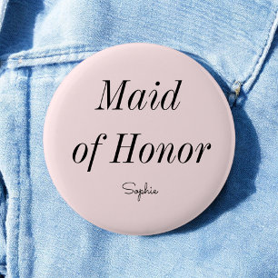 Macaron Rond 5 Cm La femme d'honneur Mariage rose pâle