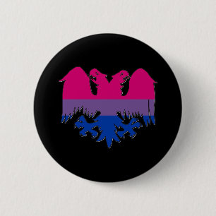 Macaron Rond 5 Cm La fierté de GLBT Biseuxal Double-A dirigé Eagle