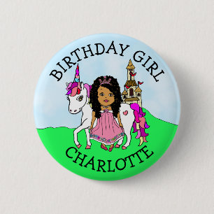 Macaron Rond 5 Cm La fille d'anniversaire personnalisent princesse