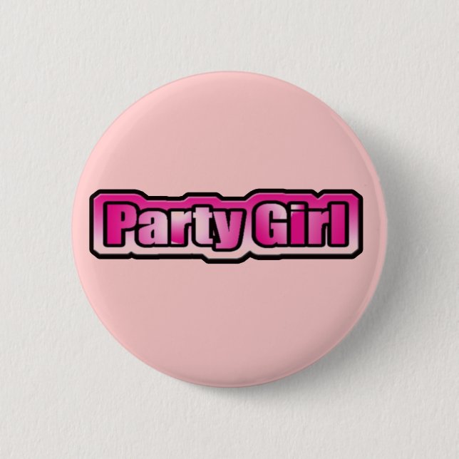Macaron Rond 5 Cm La fille de la fête (Devant)