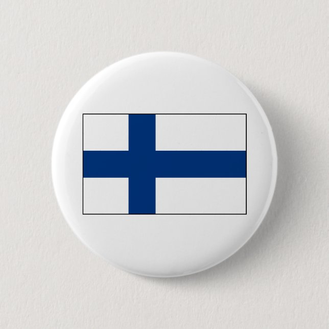 Macaron Rond 5 Cm La Finlande - drapeau finlandais (Devant)
