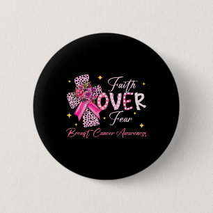 Macaron Rond 5 Cm La foi au-dessus de la peur Cross Rose Ribbon Chri