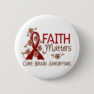 Macaron Rond 5 Cm La foi importe l'anévrisme cérébral 3