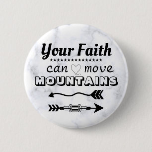Macaron Rond 5 Cm La foi peut déplacer les montagnes Bible Verse Pin