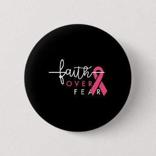 Macaron Rond 5 Cm La foi sur la peur Cancer du sein Sensibilisation