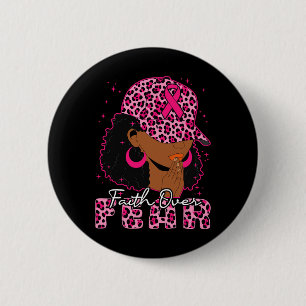 Macaron Rond 5 Cm La foi sur la peur Christian Black Femmes Afro Bre