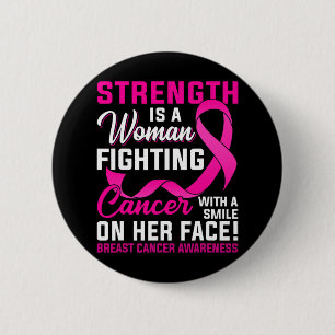 Macaron Rond 5 Cm La Force Est Une Femme Qui Lutte Contre Le Cancer