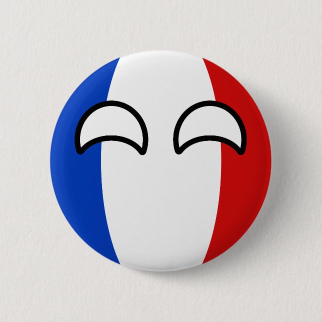 Macaron Rond 5 Cm La France Geeky tendante drôle Countryball (Devant)