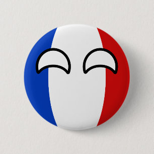 Macaron Rond 5 Cm La France Geeky tendante drôle Countryball