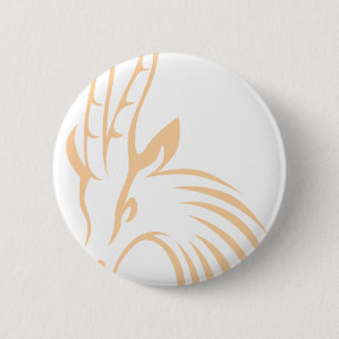 Macaron Rond 5 Cm La gazelle de Thomson dans le style chic de dessin
