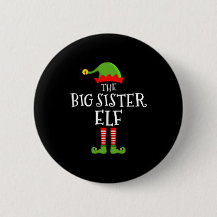 Macaron Rond 5 Cm La grande soeur elfe Noël drôle assorti famille