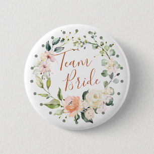 Macaron Rond 5 Cm La guirlande florale, feuille vert, pois Team la