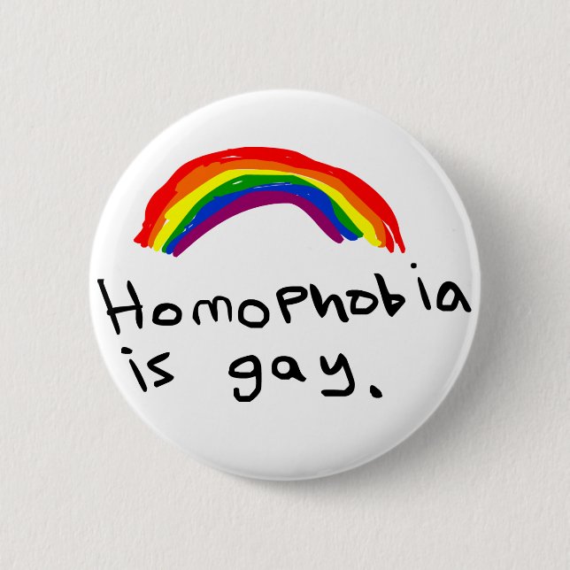 Macaron Rond 5 Cm La homophobie est Pin gai (Devant)
