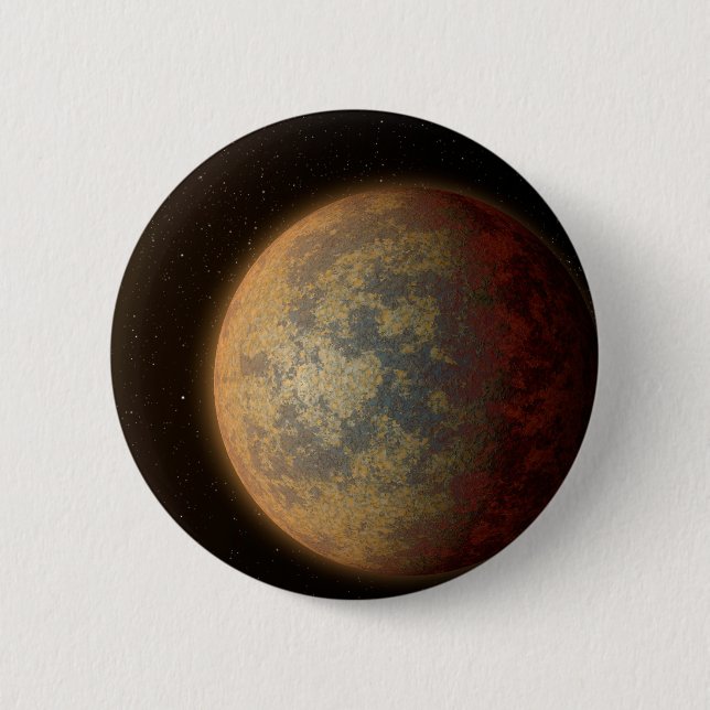 Macaron Rond 5 Cm La Hot Rocky Exoplanet Hd 219134 B. (Devant)