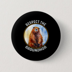 Macaron Rond 5 Cm La Journée de la marmotte Respecter la marmotte