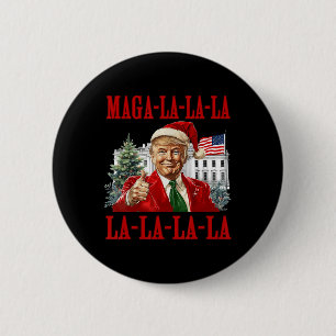 Macaron Rond 5 Cm La La Donald Trump Potus 47 Swea de Noël laid