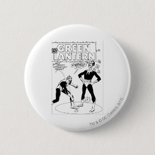 Macaron Rond 5 Cm La lanterne verte enlève l'anneau, noir et blanc