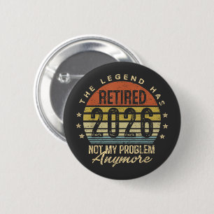 Macaron Rond 5 Cm La légende a pris sa retraite Graphique Sunset Rét