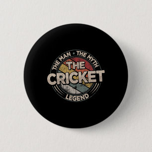 Macaron Rond 5 Cm La légende du cricket Joueur de cricket rétro Homm
