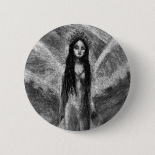 Macaron Rond 5 Cm La Luna Dark Angel Fairy Goth Woman Art original