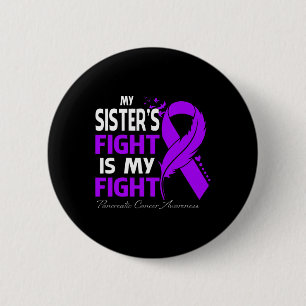 Macaron Rond 5 Cm La lutte de ma femme est ma lutte contre le cancer