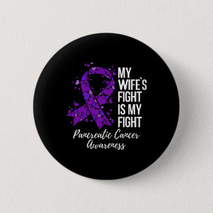 Macaron Rond 5 Cm La lutte de ma femme est ma lutte contre le cancer