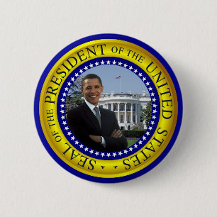 Macaron Rond 5 Cm La Maison Blanche d'Obama - bouton présidentiel d