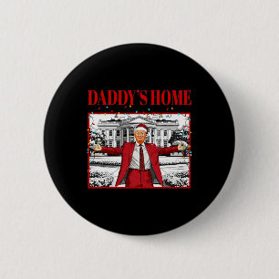 Macaron Rond 5 Cm La maison de papa pour Noël Père Noël drôle Trump