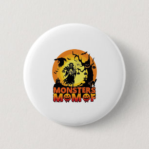 Macaron Rond 5 Cm La maman des monstres Halloween Monstre Fantôme Sq
