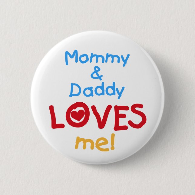 Macaron Rond 5 Cm La maman et le papa m'aime (Devant)
