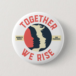 Macaron Rond 5 Cm La marche des femmes SF - Ensemble, nous montons