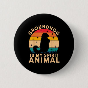 Macaron Rond 5 Cm La marmotte est mon animal spirituel Fouineur Marm