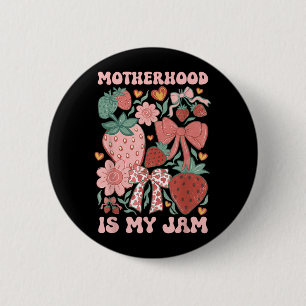 Macaron Rond 5 Cm La maternité est Jam Boho fraise Graphique Mamans