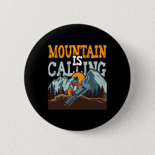 Macaron Rond 5 Cm La Montagne Appelle Le Snowboard Drôle