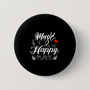 Macaron Rond 5 Cm La Musique Est Mon Endroit Heureux Motivationnel V