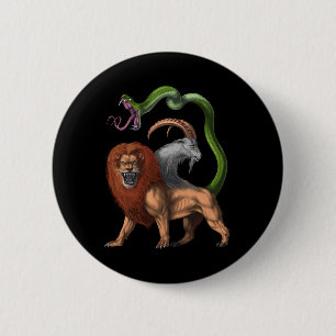 Macaron Rond 5 Cm La mythologie grecque Chimera