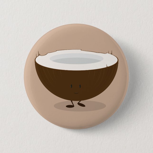 Macaron Rond 5 Cm La noix de coco souriante (Devant)