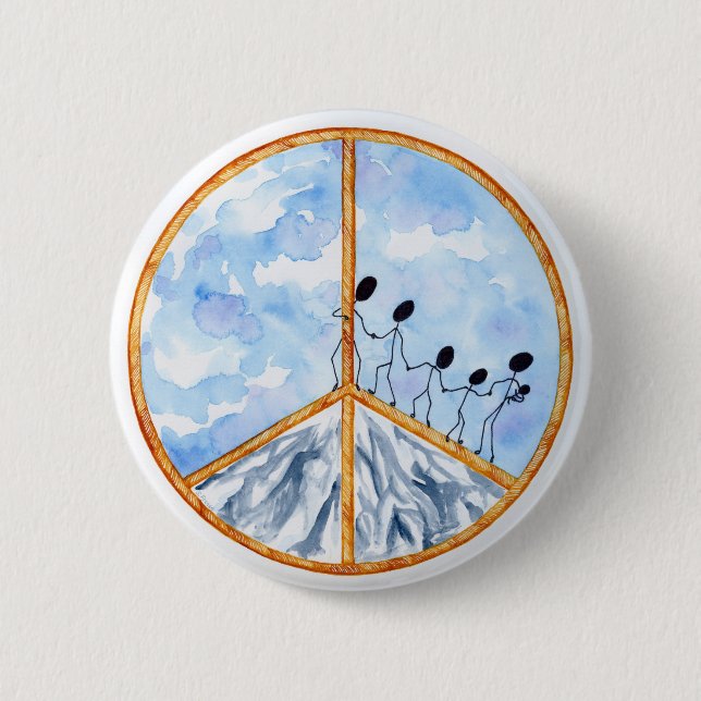 Macaron Rond 5 Cm La "paix commence par moi" le bouton (Devant)