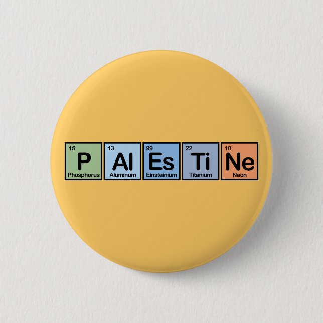 Macaron Rond 5 Cm La Palestine a fait des éléments (Devant)