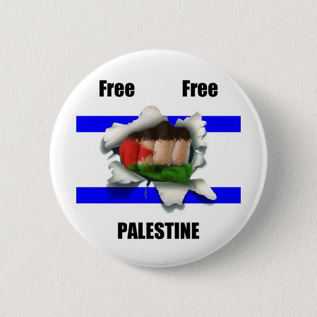 Macaron Rond 5 Cm La Palestine libre libre (Devant)
