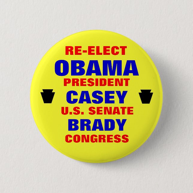 Macaron Rond 5 Cm La Pennsylvanie pour Obama Casey Brady (Devant)