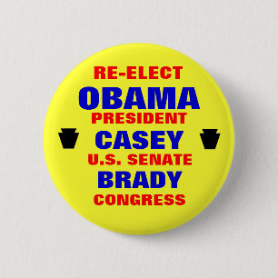 Macaron Rond 5 Cm La Pennsylvanie pour Obama Casey Brady