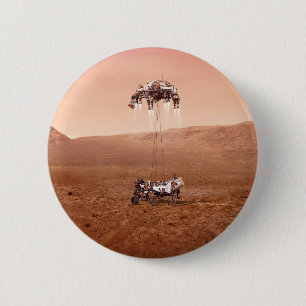 Macaron Rond 5 Cm La Persévérance Arrive En Toute Sécurité Sur Mars.