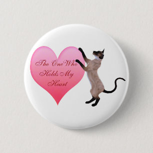 Macaron Rond 5 Cm La personne qui tient mon bouton de coeur