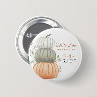 Macaron Rond 5 Cm La petite citrouille est en route Baby Shower