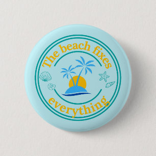 Macaron Rond 5 Cm La Plage Répare Tout