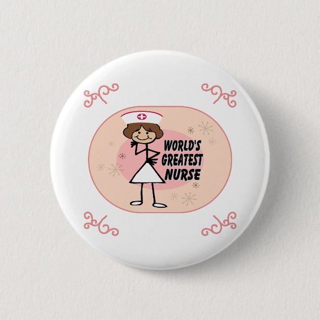 Macaron Rond 5 Cm La plus grande infirmière du monde (Devant)